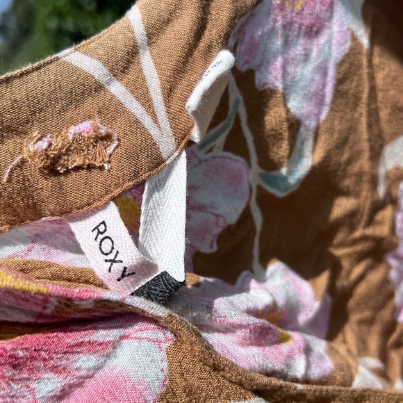 🩷Roxy vintage floral robe tan color with pink flowers size XS - Picture 7 of 9